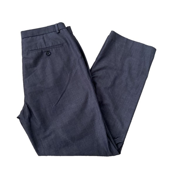 Calvin Klein Dress Pants Mens Size 32x30 Gray Flat Front Polyester Blend - Picture 8 of 10